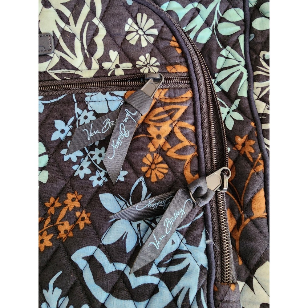 Vera Bradley Campus Backpack Java Blue Retired Floral NWOT Book Bag School - Picture 11 of 14